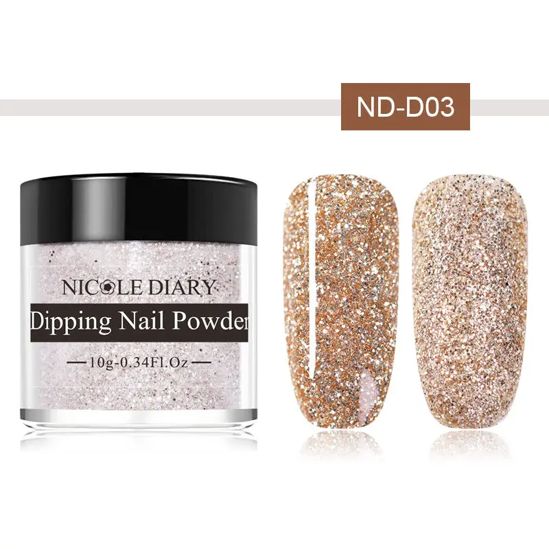 ND-D03 NICOLE DIARY 10 мл система погружения Порошковая голографическая Хамелеон профессиональный дизайн ногтей украшения красочные блестящие ногтей маникюр - Цвет: ND-D03