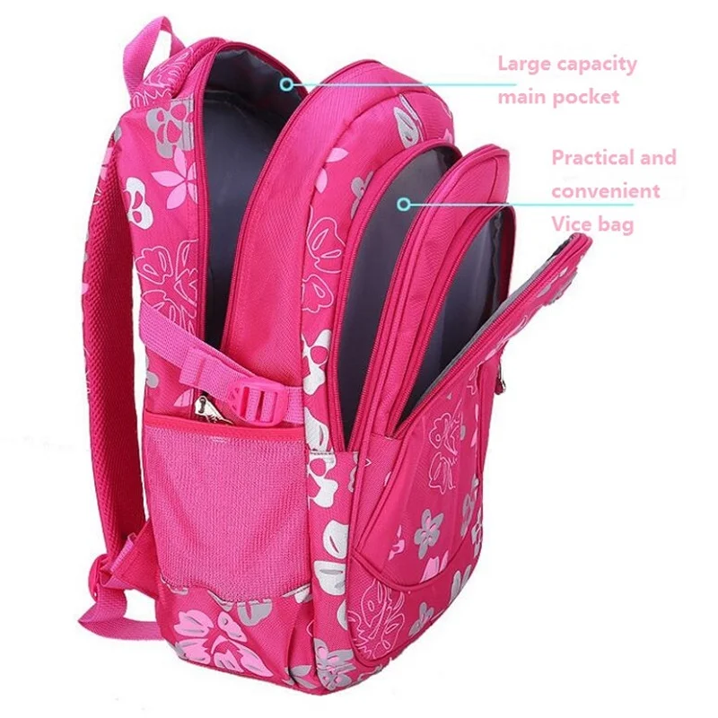 Новые школьные ранцы с цветочным рисунком для девочек детский рюкзак начальной