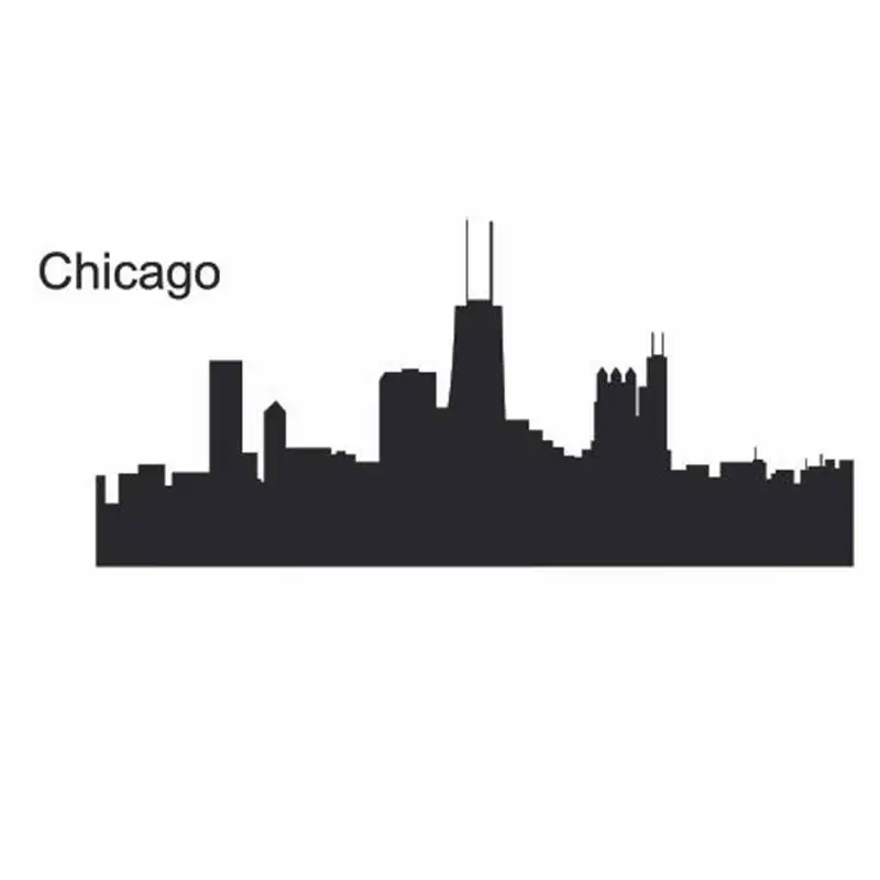 CHICAGO City наклейка Landmark Skyline настенные наклейки эскиз плакат Parede домашний декор