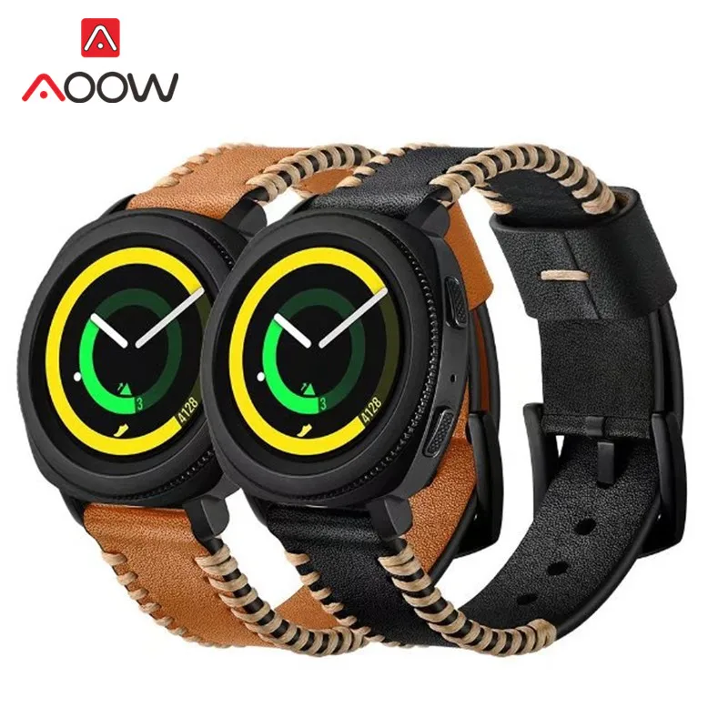 Ремешок из натуральной кожи для Samsung Gear Sport S2 S4 быстросъемный сменный Браслет