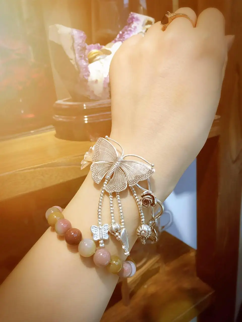 Серебряный браслет-бабочка ручной работы из Таиланда серебряный браслет с