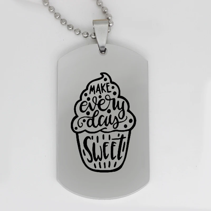 

Ufine jewelry girl gift pendant army card make every day sweet stainless steel customed necklace N4284