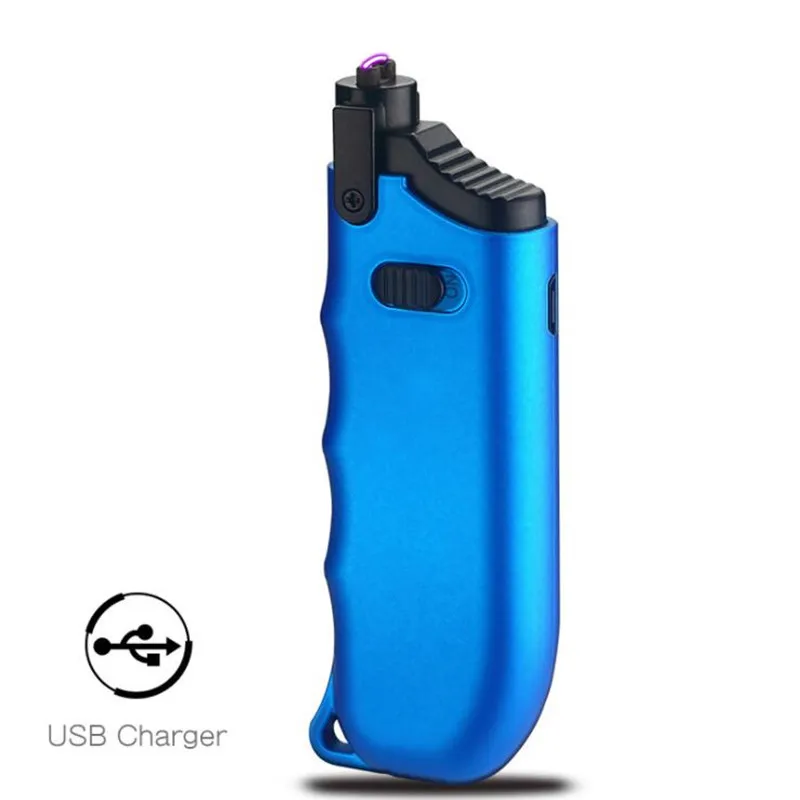 blue Креативная телескопическая дуговая Зажигалка для барбекю сигарета с зарядкой от USB Зажигалка перезаряжаемая ветрозащитная беспламенная электронная зажигалка - Цвет: blue