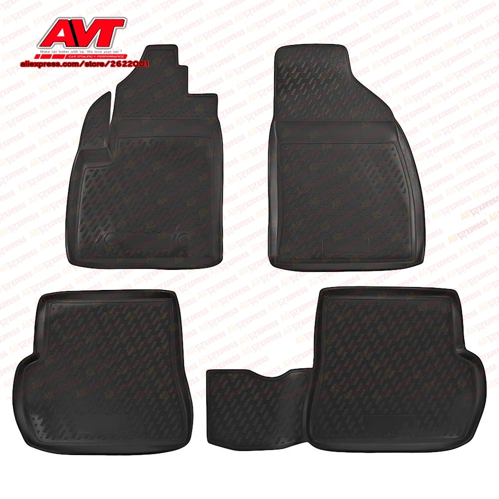 Коврики чехол для Ford Fiesta 2002 2008 4 шт. резиновые коврики Нескользящие аксессуары
