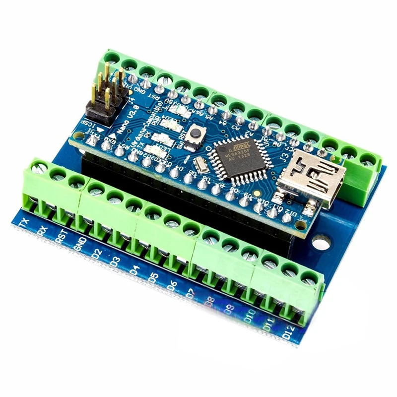 2X Nano расширительный клеммный адаптер для Arduino V3.0 AVR ATMEGA328P-AU плата | Компьютеры и