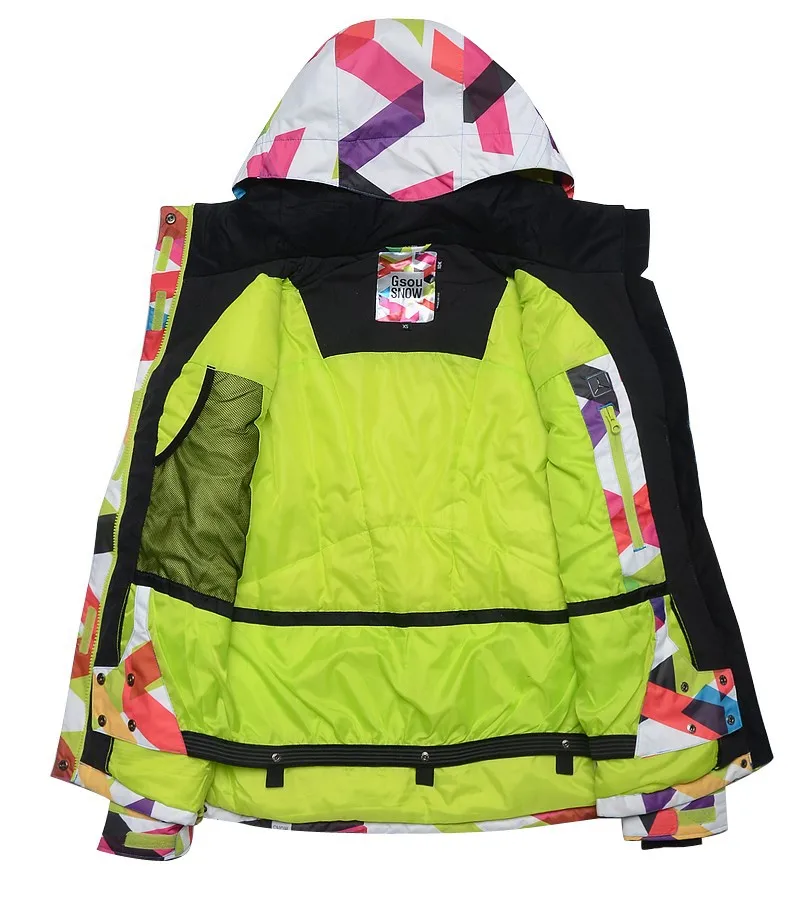 2019 Gsou Лыжная куртка Женские Лыжный спорт зима Спорт на открытом воздухе лыжная