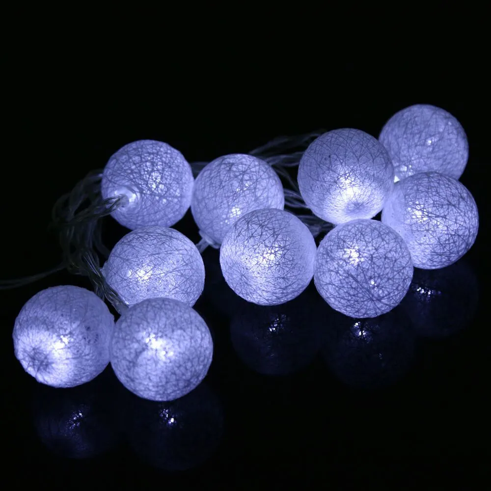 Горячие модные световые струны 1 3 м 10LED хлопковые Шаровые струнные светильники