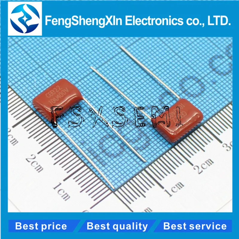 

10pcs/lot CBB22 400V104J Pitch 10mm 15mm 0.1UF 100NF 400V 104 CBB Polypropylene film capacitor