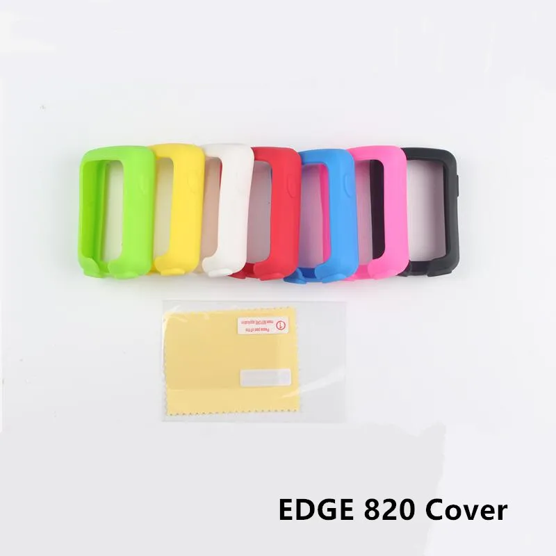 Защитный чехол из силикона и резины для компьютера Garmin Edge 820 + Защитная пленка ЖК