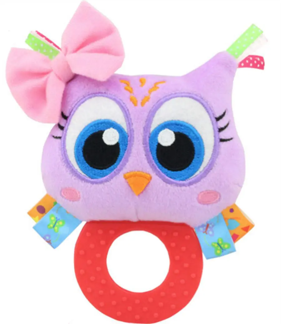 Owl Детские музыкальные Мягкая Плюшевая Обезьяна панда лев собака Детские погремушки ручная подвесная кровать коляска Прорезыватель с погремушкой мобильные детские игрушки Прорезыватель - Цвет: Owl