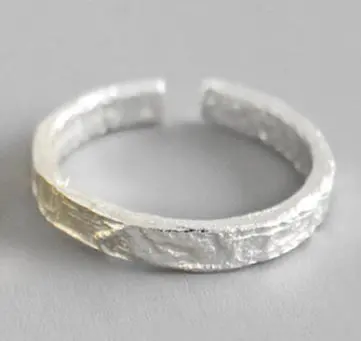 3.2 mm Silver Персонализированные неровные кольца 925 пробы серебряные женские кольца тонкие широкие стекируемые открытые манжеты кольца для украшения - Цвет основного камня: 3.2 mm Silver