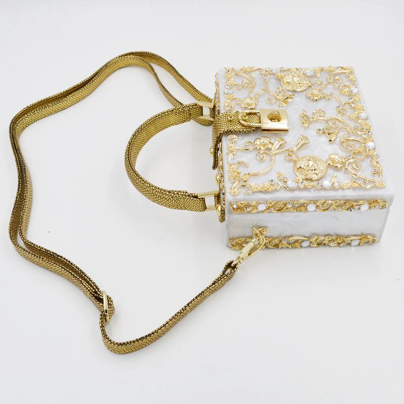 Kohthai Мода Золотой Цвет Вырезать Акриловые Багажник Женщины Сумку Рококо