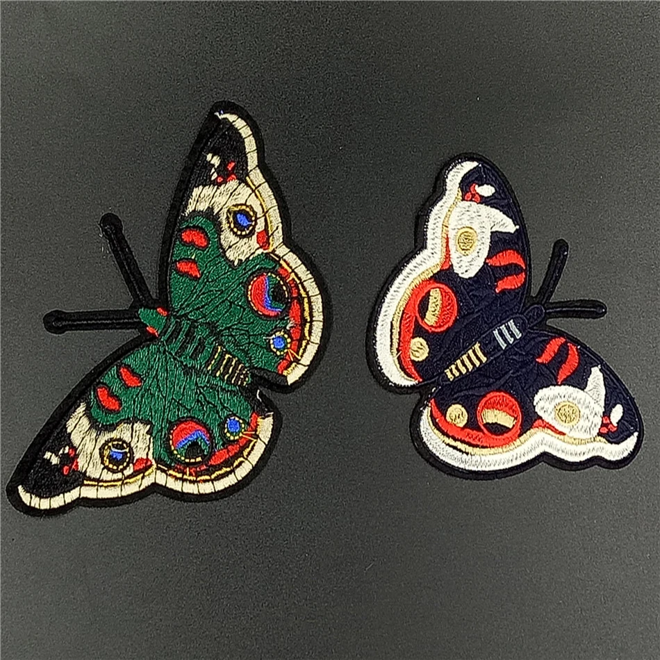 2 шт./лот нашивка с вышитым утюгом аппликация в виде бабочки клеем для футболки и