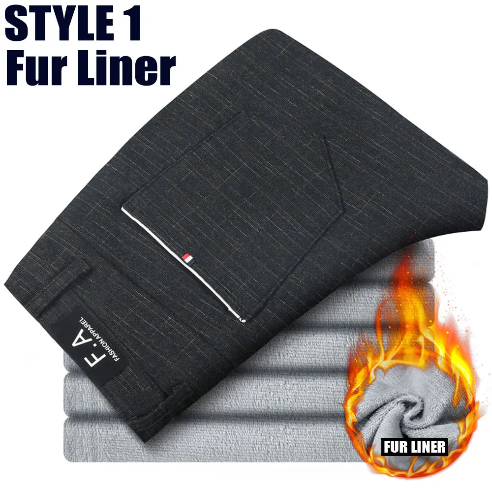 Style1 Fur-Black MYDBSH зимние штаны для мужчин, повседневные штаны с толстой меховой подкладкой, теплые спортивные штаны, флисовые эластичные брюки с капюшоном, спортивные штаны, W28-38 - Цвет: Style1 Fur-Black