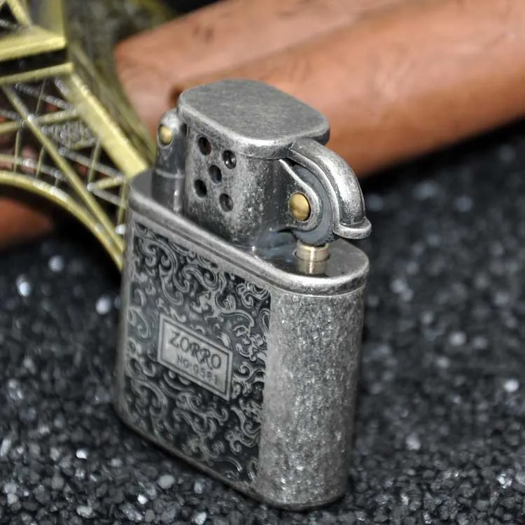 Масляная бензиновая зажигалка, керосин, многоразовая сигаретная зажигалка, звезда, Ретро стиль, Зорро, чехол для сигарет