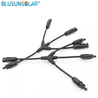 blusunsolar 100 pairs solar solar panel adaptor cable y branch connector 1 to 3 y solar solar cable connector