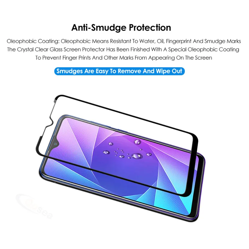 Qosea телефон Экран протектор для Realme 3 Pro закаленное стекло 9 H ультра-тонкий белый