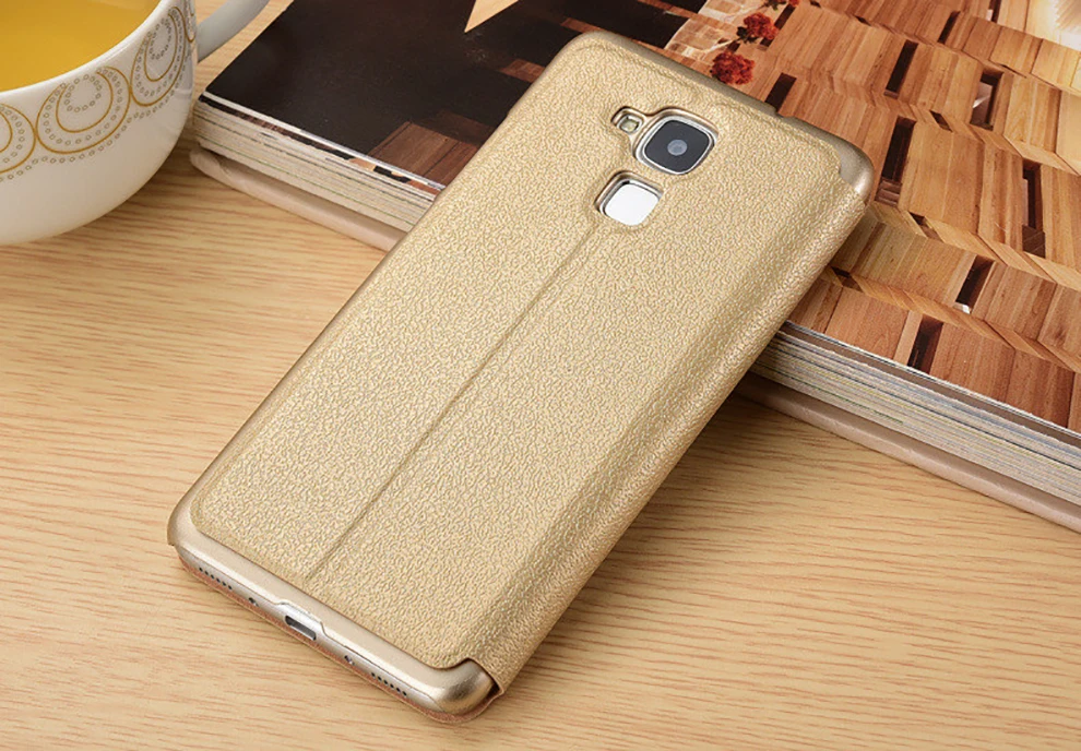 Кожаный чехол для телефона huawei Honor 5C 5X 6X с окошком, высококачественный защитный чехол-книжка, аксессуары