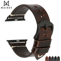 maikes watch accessories genuine cow leather for apple watch bands 44mm 42mm iwatch strap 40mm 38mm series 4 3 2 1 bracelets