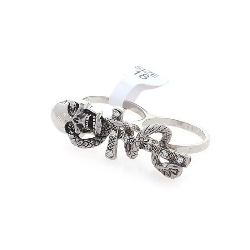 Преувеличенное регулируемое отверстие двойные кольца Панк Скелет маска Сова