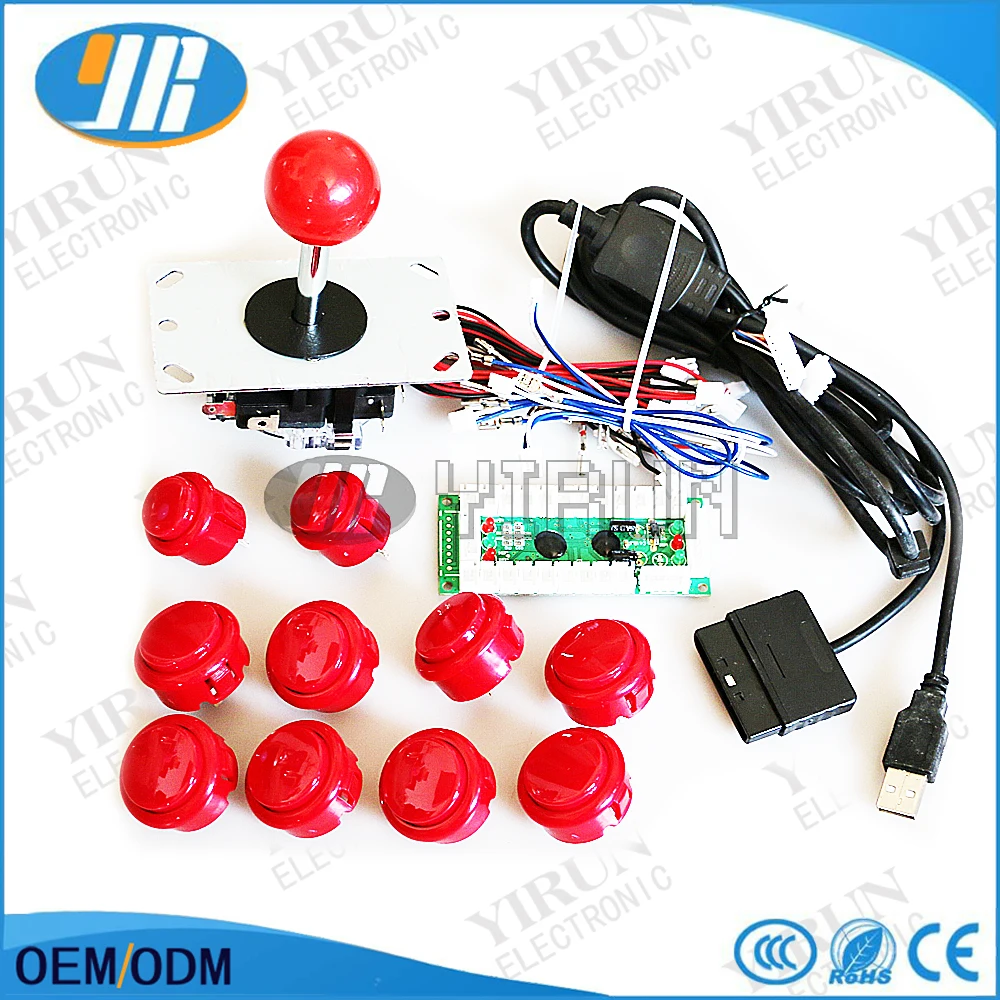 Аркадный набор сделай сам PC/PS2/PS3/XBOX 360 USB кодировщик PC для джойстика + SANWA