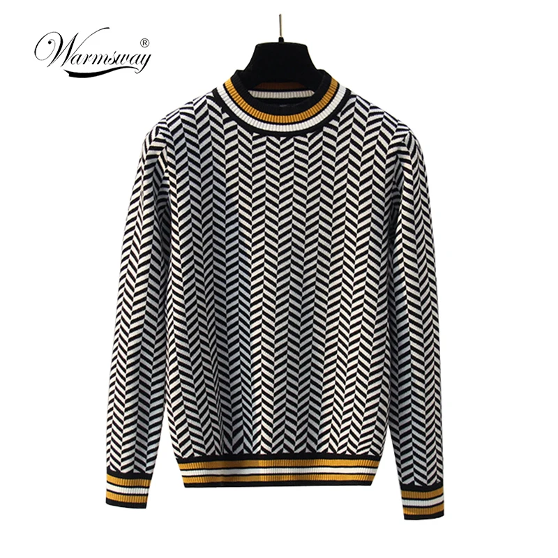2019 New Harajuku Women Sweaters Spring Retro Plaid Long Sleeve Knitted Sweater Female Casual Pullovers Jumpers C-246 | Женская одежда