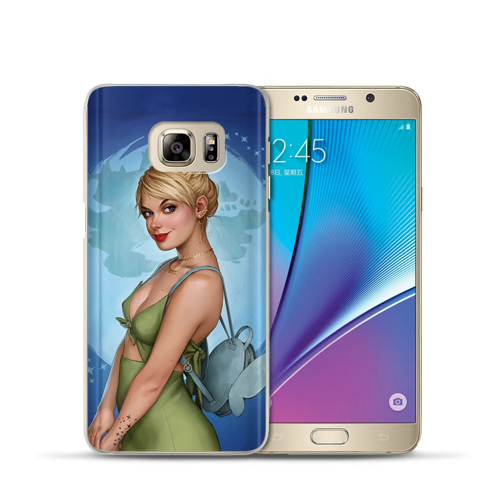 For Samsung Galaxy a7 2018 Case Luxury Modern Princess Tinker Bell Cinderella Snow White Etui A6 A8 A5 A9 2017 Coque |