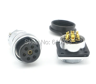 25mm 7Pin Plug Square Panel Mount Chassis 7 pin Aviation Connectors Ham Radio PCB For Wire Connector | Обустройство дома