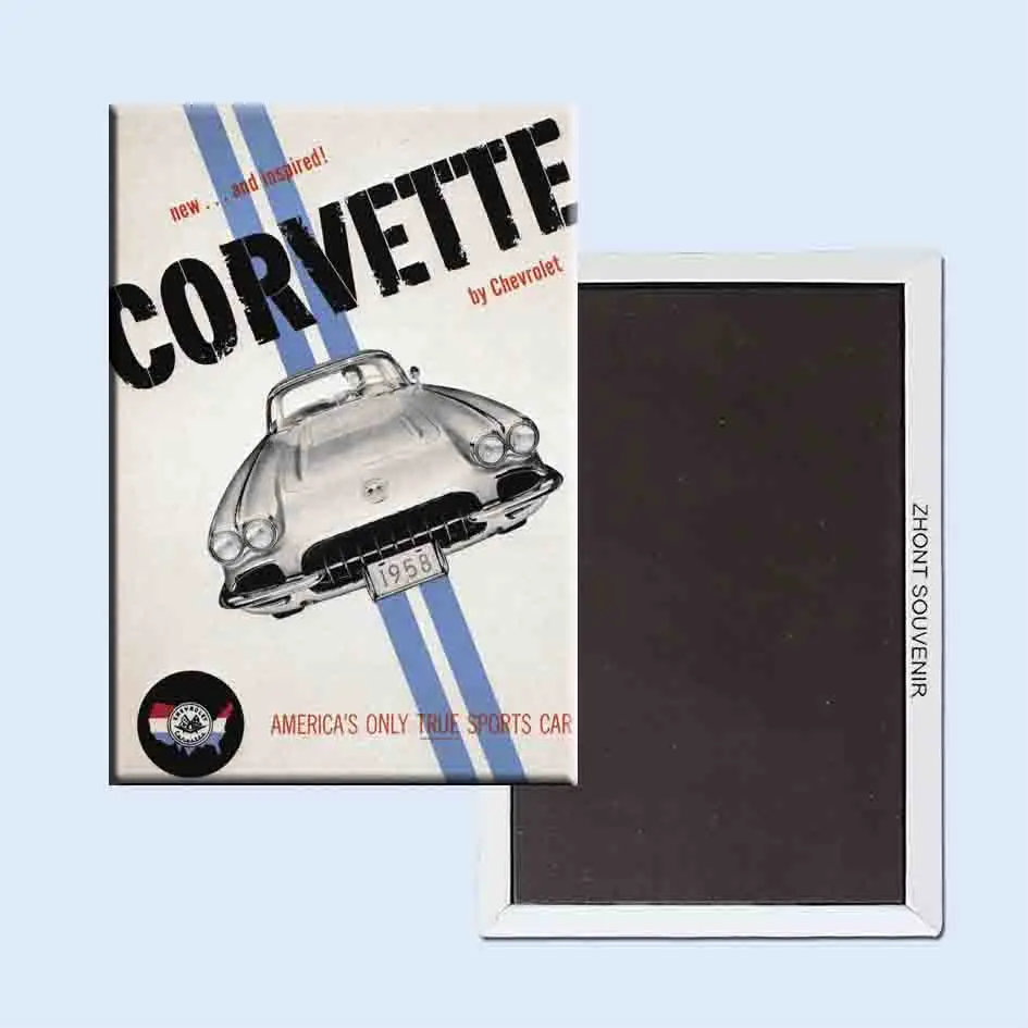 

Винтажный постер Corvette 24172 ретро ностальгические магниты на холодильник