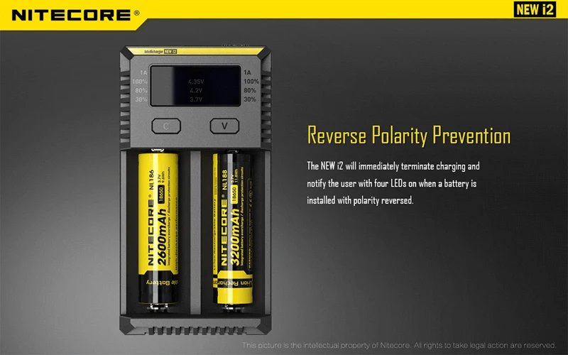 Новая версия Nitecore i2 автоматический умный совместимый универсальный аккумулятор 18650 зарядное устройство AA для портативного освещения