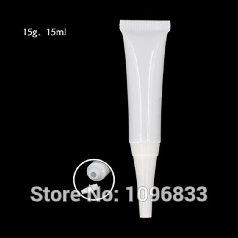 

15G 15ML White Soft Tube with Pointed Cap, Medical or Cosmetic Cream Gel Packing Tubes, Empty Plastic Soft Bottles100pc/Lot