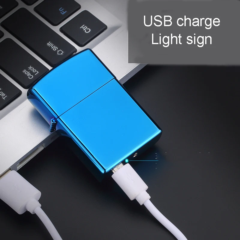 Электрической дуги зажигалки зарядка через USB Портативный карман сплав Shell