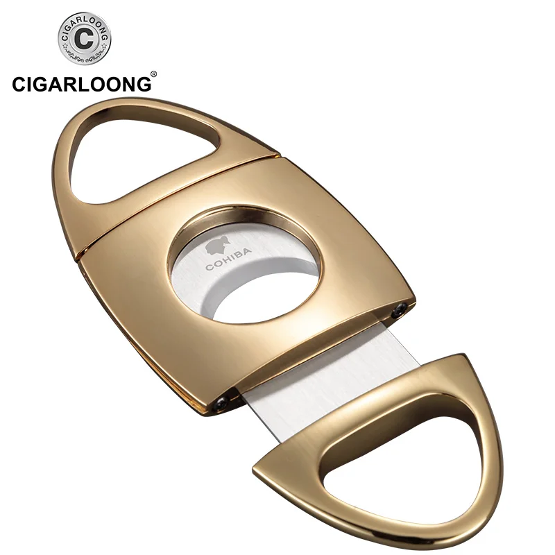 COHIBA металлические ножницы для сигар из нержавеющей стали портативные двойные