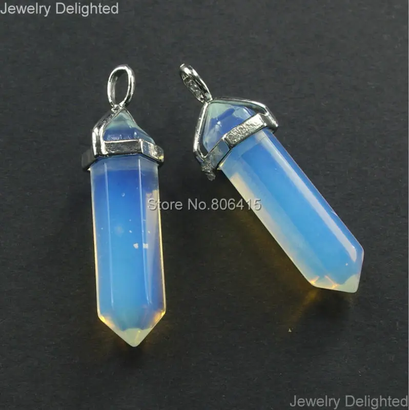 Натуральные белые опаловые драгоценные камни шестигранная точка рейки чакра