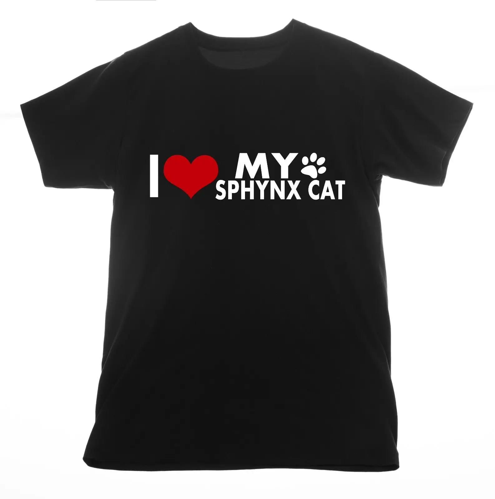 Футболка с изображением кошки сфинкс футболка надписью I love Clothing принтом в виде