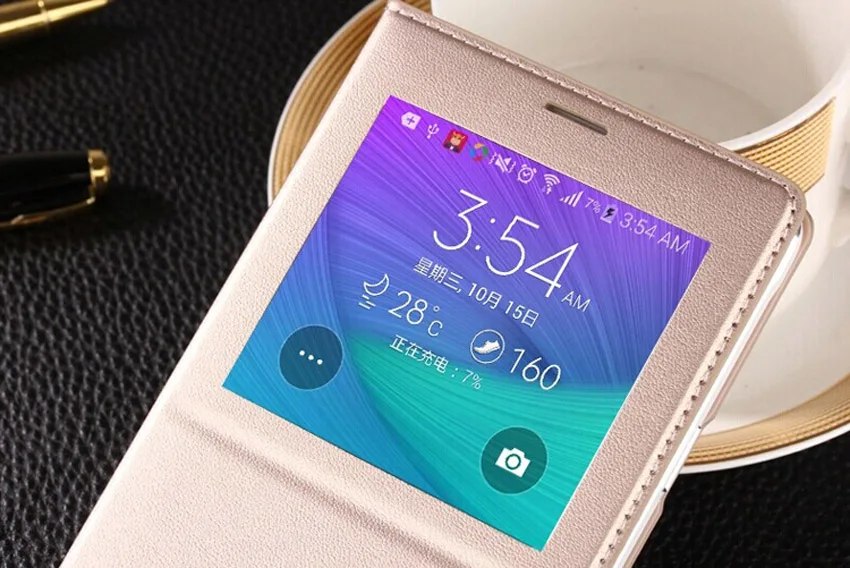 Для samsung Galaxy Note 4 Note4 умный чехол SM N910 N910F N910C N910H кожаный чехол для телефона противоударный откидной Чехол с оригинальным чипом