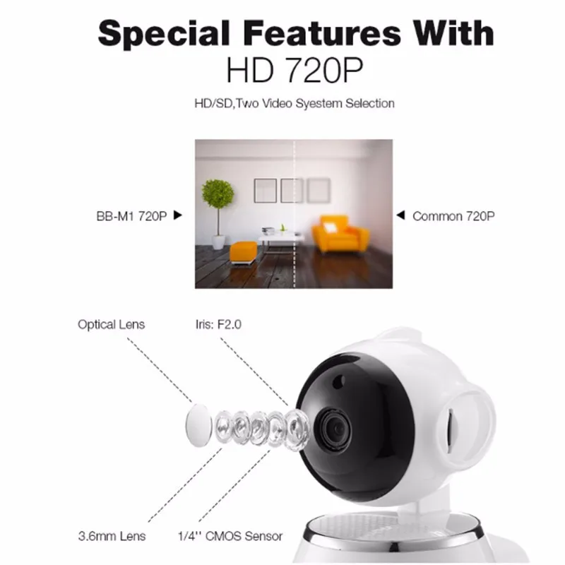 DIGOO BB-M1 домашняя ip-камера безопасности 720P Беспроводная Смарт WiFi камера Wi-Fi аудио запись наблюдения детский монитор HD CCTV Камера