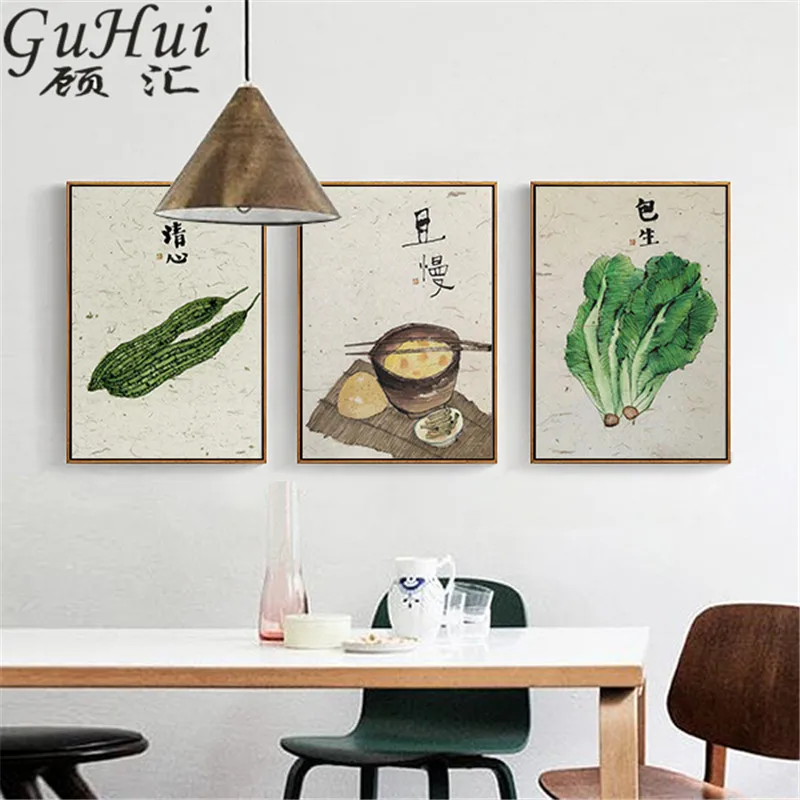 Кухонные постеры и принты в китайском стиле с фруктовыми овощами огуречными Frescoes