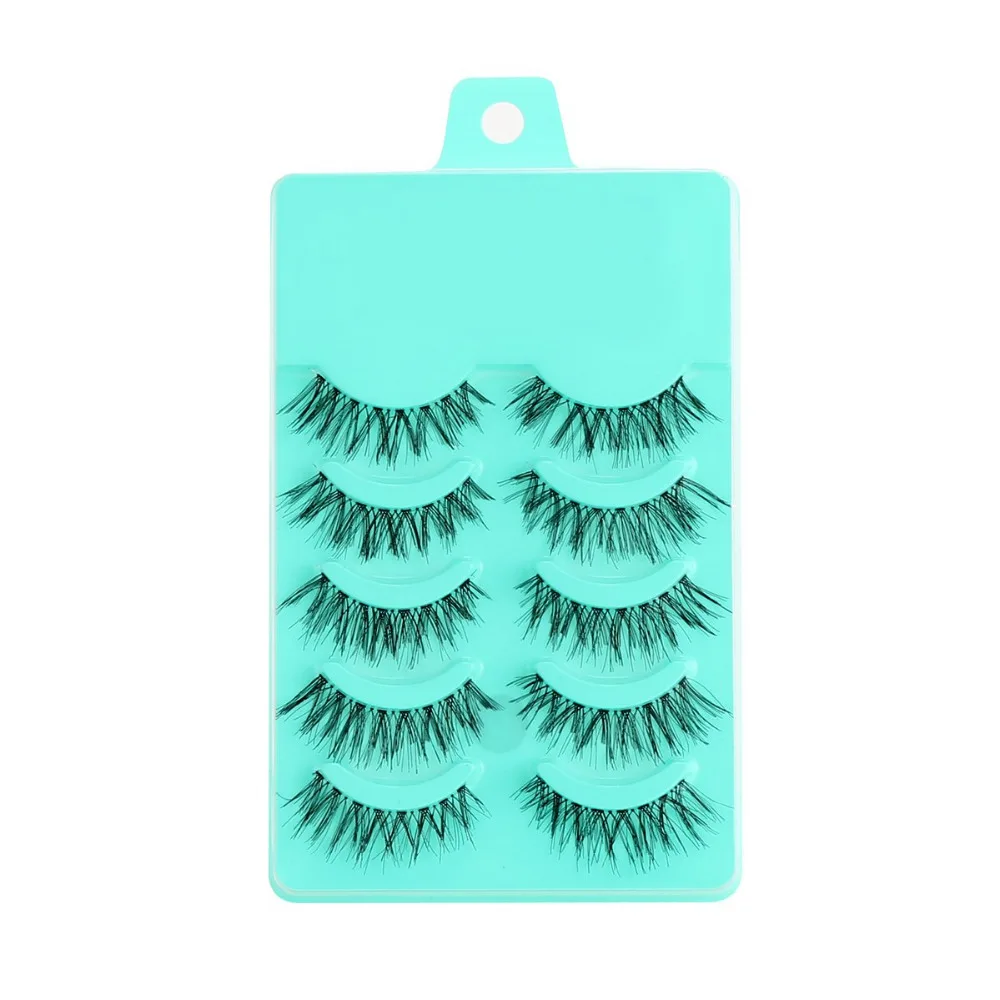 5Pairs False Eyelashes Natural Fashionable Girl Black Imported Fiber Long Curly cosmetic Eyelash Handmade Messy Cross Lash | Красота и