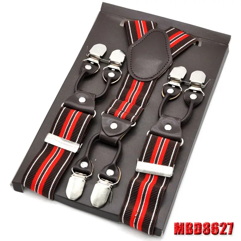 MBD8627 Мужские подтяжки на подтяжках, Эластичные подтяжки, Модные 6 клипсов, брюки в западном стиле, мужские подтяжки, свадебные аксессуары, sangle MBD8608 - Цвет: MBD8627