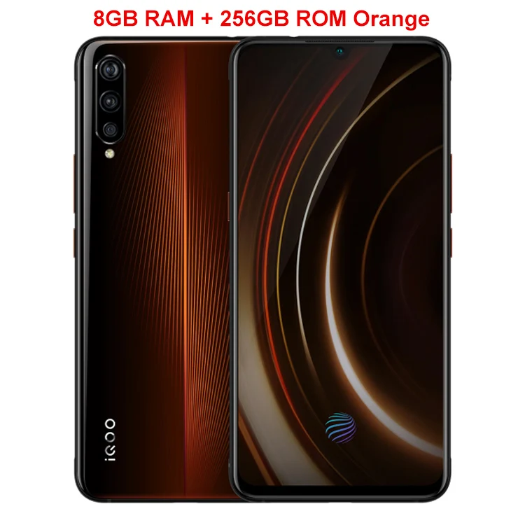 Orange 8GB 256GB Vivo iQOO мобильный телефон 6,4" AMOLED 6G/8G/12G ram 128G/256G Восьмиядерный Snapdragon 855 Android 9 4000mAh NFC Смартфон - Цвет: Orange 8GB 256GB
