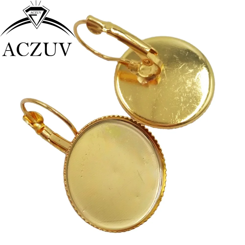 Серьги с левербеком пустая Безель кабошоны зубья опционально | Украшения и