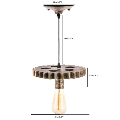 Яркость Винтаж дерево Шестерни Loft Огни Творческий промышленного Гостиная
