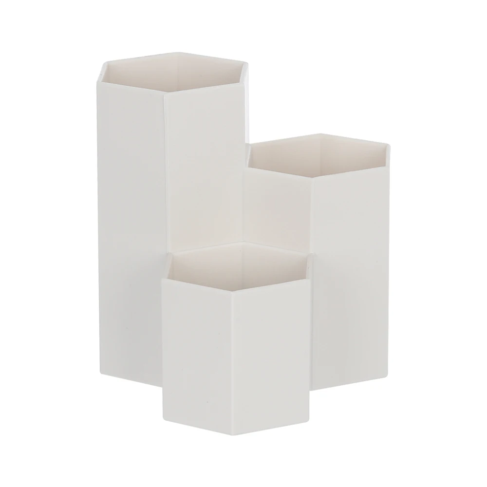 beige 4 вида красочных шестигранных ручек для дома и офиса, держатель для карандашей и ручек для хранения косметики, коробка для хранения косметики, ящик для стола, Органайзер - Цвет: beige