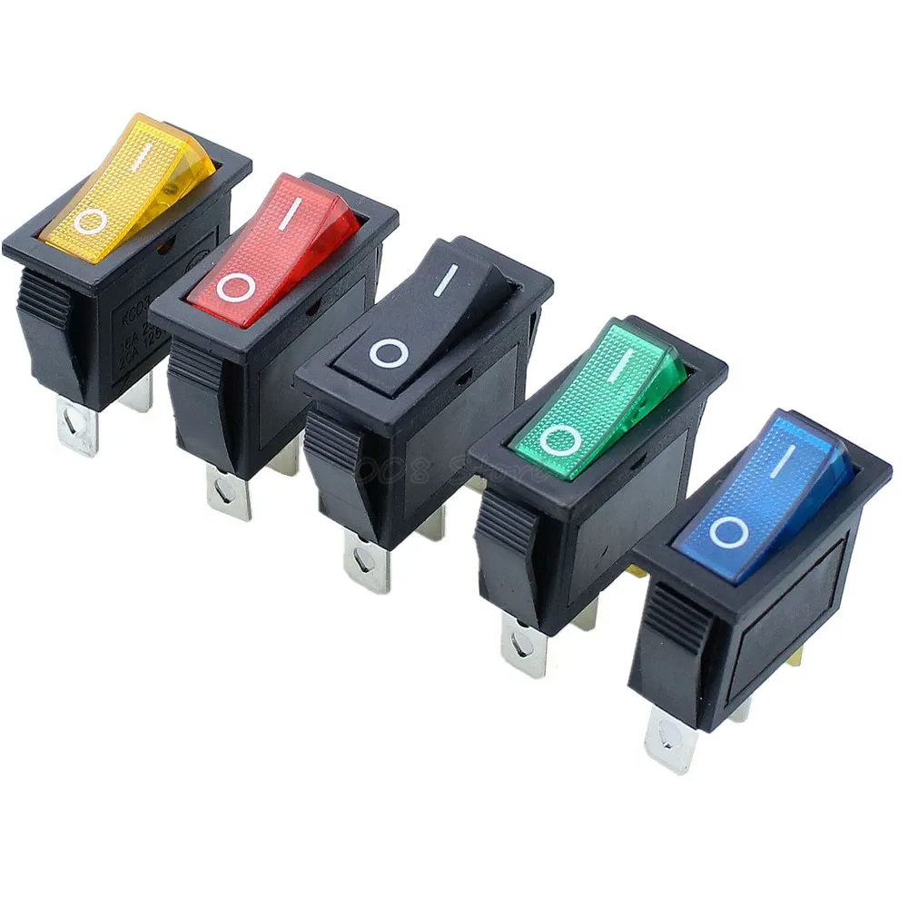 KCD3 On Off 3Pin клавишный выключатель DPST 15A/20A 250V/125VAC KCD3|cover rocker switch|on/off switchkcd3 switch |