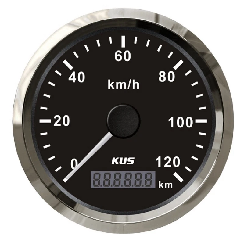 KUS гарантия 85 мм gps Спидометр Одометр 120 км/ч для автомобилей для мотоциклов, грузовиков ATV UTV 12 В 24 В с подсветкой - Цвет: Black