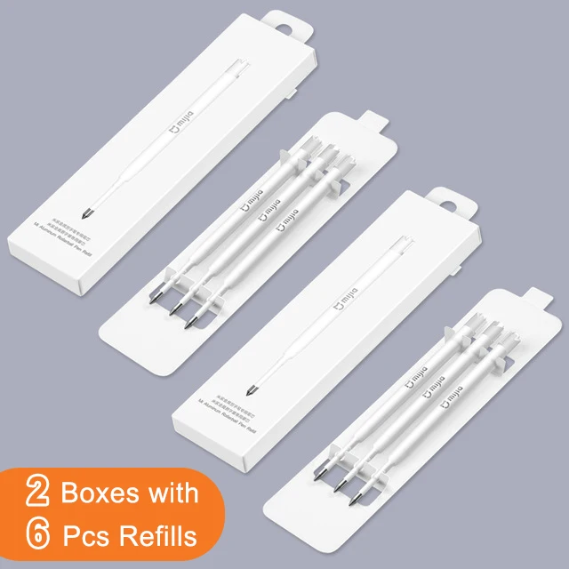 6 Refills Xiaomi Mijia металлический знак P-E-N PREMEC Гладкий Швейцарский пополняемый сплав ручки MiKuni Япония черные чернила 0,5 подписи P-E-N - Цвет: 6 Refills