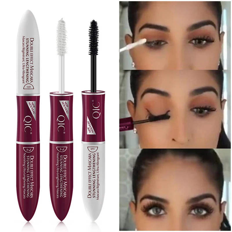 4d Silk Fiber Lash Mascara Waterproof Eyelash Thick Curling Black White Double-head Extension Lengthening |