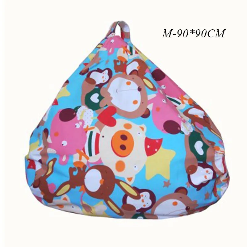 Bean Bag Cover Kids Couch Bean Bag Chair Without Filling Lazy Sofa Sitzsack For Bedroom Livingroom Balcony Baby Bean Bag Pouf - Color: M-90X90CM