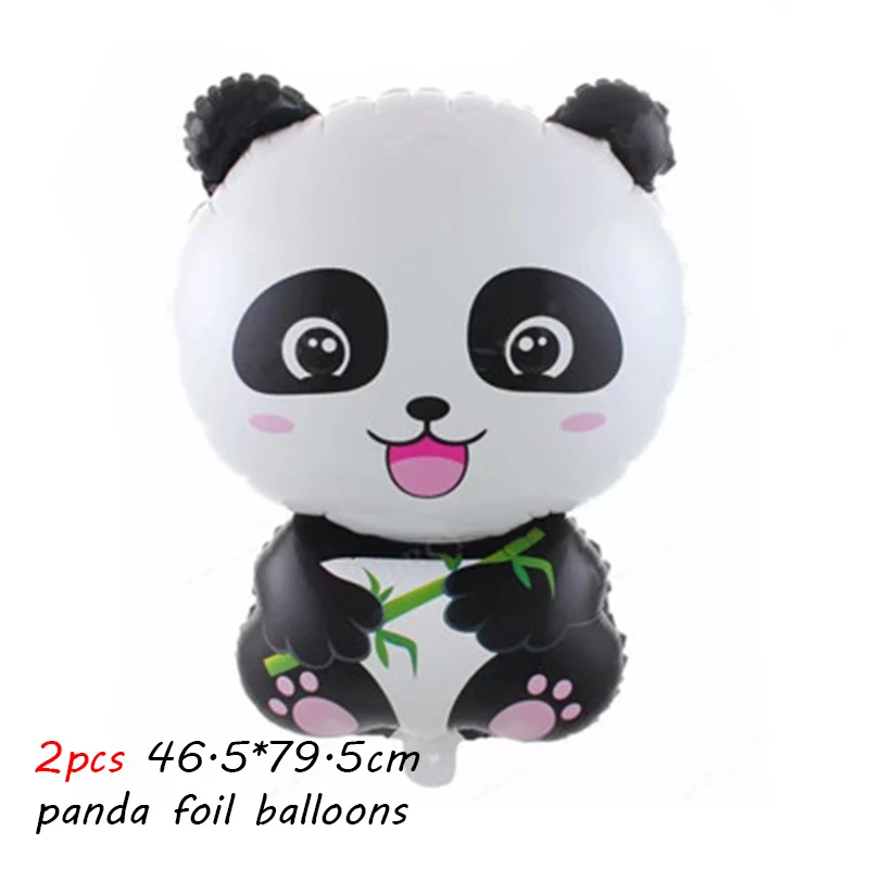2pcs panda foil Панда наряд в качестве подарка на день рождения вечерние украшения детей Baby Shower вечерние шар панда Фольга воздушные шары с днем рождения баннер «панда» для капкейка - Цвет: 2pcs panda foil